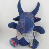 INDIGO DYE HANDMADE PATCHWORK ANIMAL PLUSH TOY_CWMM6040