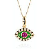 COLORFUL EVIL EYE PENDANT NECKLACE_CWMM5592