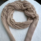 CABLE KNIT INFINITY SCARF WITH SLEEVES FOR FALL _CWASC1537