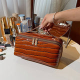 NEW HIGH END CROCODILE LEATHER COSMETIC BAG_CWAB4405