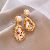 Vintage Bouquet Pearl Personalized Earrings