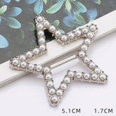 FIVE POINTED STAR PEARL INLAID SILK SCARF RING_CWMM2118