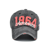 1964 EMBROIDERED AMERICA BASEBALL CAP WATER WASH CWAH1378