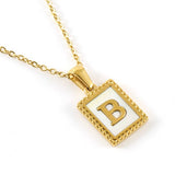 18K GOLD STAINLESS STEEL LETTER SHELL NECKLACE_CWAJE0685