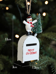 IRON PAINTED MAILBOX VINTAGE CHRISTMAS HANGING_CWMM9780