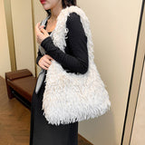 Winter Tassel Handbag Versatile Shoulder Plush Bag_Cwab4015