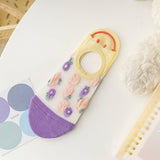 Women Floral Thin Breathable Shallow Socks_Cwms0433