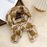 Cotton Plaid Scarf Neck Wrap Shawl_Cwasc02980
