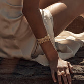 18K GOLD HAMMERED OPEN CUFF IN STAINLESS STEEL_CWAJE4784