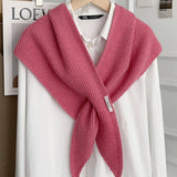 Solid Cross Triangle Shawl Casual Wrap_Cwov00265