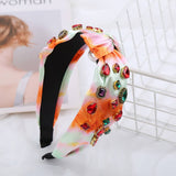 FASHION KNOTTED HEADBAND WITH COLORED DIAMONDS_CWAHA2133