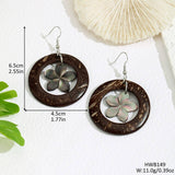SIMPLE AND FASHIONABLE HOLLOW BLACK SHELL EARRINGS_CWMM4256