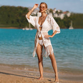 LACE LONG TRANSPARENT EMBROIDERED DRESS_CWMM1226