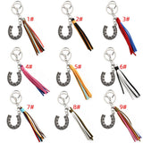 BOHO WESTERN HORSESHOE KEYCHAIN WITH VINTAGE CHARM_CWAB5084