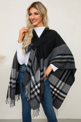 Cwoco0949_Shawl Scarf Faux Cashmere Knitted Cape Coat