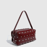 MUSHROOM STUDDED TOTE BOWLING SHOULDER BAG_CWAB5712