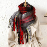 Rainbow Mohair Plaid Scarf Women Winter Wrap_Cwasc03465