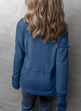 Solid Color Long Sleeve Patchwork Loose Hoodie