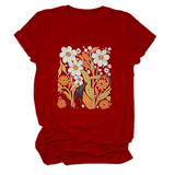 Women Summer Tee ??Flor Casual Round Neck_Cwtts1500