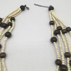 MULTI LAYERED WOODEN BEAD BOHEMIAN NECKLACE_CWMM4572
