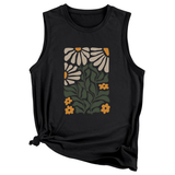 NTAGE YELLOW FLOWER VEST FOR WOMEN SLEEVELESS_CWTTSL0414