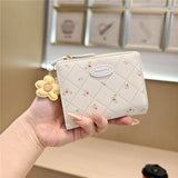 Floral Print Sweet Short Wallet Coin Purse_Cwab06198