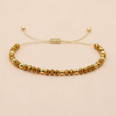 CRYSTAL GOLD BEADED HAND WOVEN BRACELET_CWMM3871