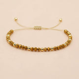 CRYSTAL GOLD BEADED HAND WOVEN BRACELET_CWMM3871