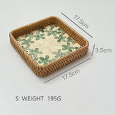 RATTAN COLORFUL SHELL CREATIVE HANDMADE FRUIT PLATE_CWMM4411