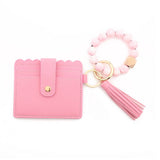 LEATHER WALLET TASSEL KEYCHAIN BRACELET_CWAJE0654