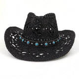 COWBOY STRAW HAT WITH TURQUOISE BELT DECOR_CWAH1252