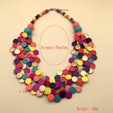 COLORFUL WOODEN BEADS MULTI LAYERED BEADED NECKLACE_CWMM4973