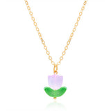 SIMPLE FLOWER TULIP NECKLACE_CWAJE2441