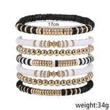 Vintage Clay Round Bead Bracelet Set Jewelry_Cwmm3513