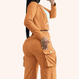 Solid Color Fashion Casual Suit For Women