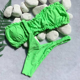 SOLID COLOR BANDEAU BIKINI TWO PIECE SWIMSUIT_CWMW0312