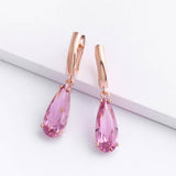 Zircon Jewelry Rose Gold Water Drop Earrings_Cwaje1017