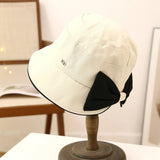 Women Outdoor Sun Visor Bow Bucket Hat_Cwab2847