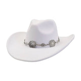 Western Ethnic Wool Felt Cowboy Fedora Hat_Cwah04444
