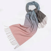 PINK GRADIENT WOOL SCARF WARM REVERSIBLE WINTER_CWASC2376