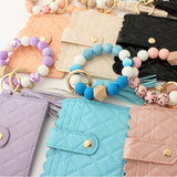 SILICONE BEAD TASSEL BRACELET KEYCHAIN CARD BAG_CWAJE0665