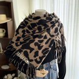 DOUBLE SIDED LEOPARD PRINT SCARF COZY WRAP_CWASC1465