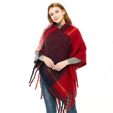 THICK TASSEL COLOR MATCHING PULLOVER CAPE SHAWL_CWASC1206