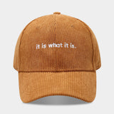 Corduroy Letter Baseball Cap Women Trendy_Cwah04649
