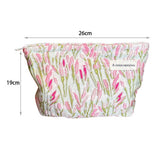 Pink Tulip Makeup Bag Large Travel Cosmetic Pouch_Cuab00653
