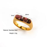 DESIGNER 18K STEEL RING WITH CRUSHED GEMSTONE_CWMM8933