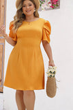 Temperament Bubble Sleeves Waist In Piece Dress_Cwdsd2979