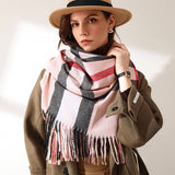 SWEET STRIPE WINTER SCARF SOFT MID LENGTH WRAP_CWASC0206