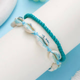 HAND WOVEN BEACH COLORED SHELL RICE BEAD BRACELET_CWAJE2426