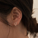 Valentines Day Simple Hollow Heart Earrings